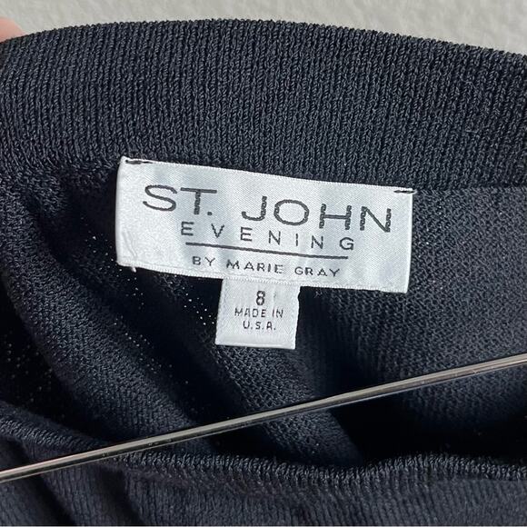 St. John Evening Black Asymmetrical Knit Skirt - Picture 2 of 7